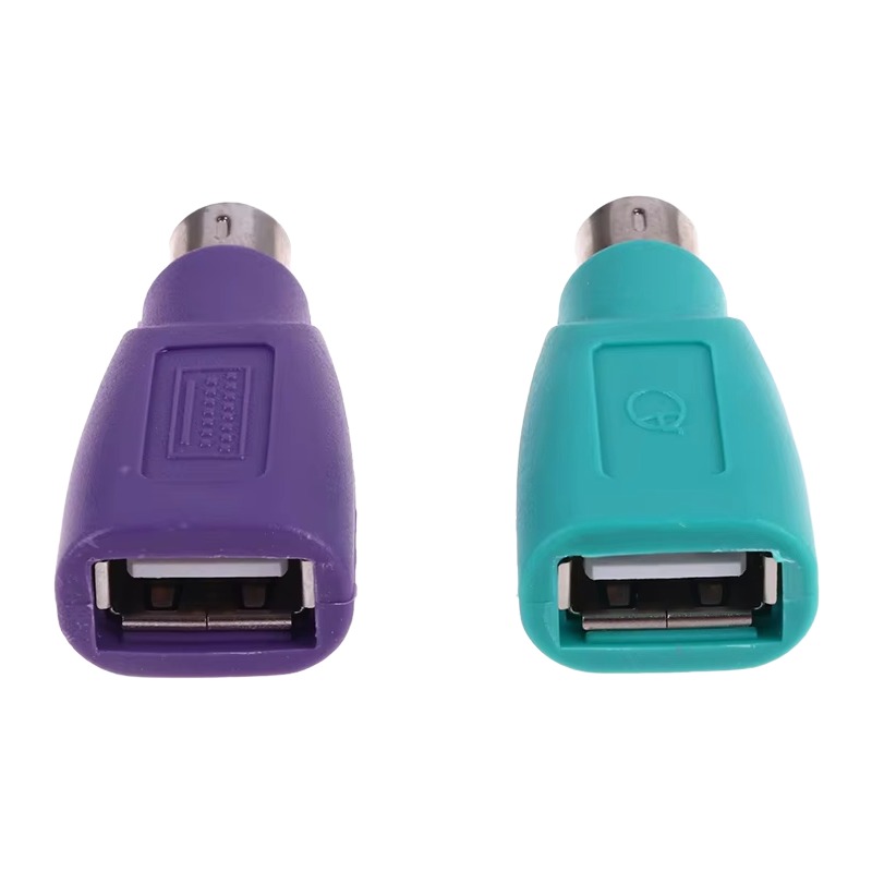 Adaptateur PS2 mâle vers prise USB femelle, violet ou vert Adaptateur PS2 mâle vers prise USB femelle, violet ou vert, detail