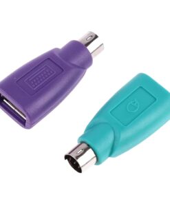 Adaptateur PS2 mâle vers prise USB femelle, violet ou vert, vue arriere