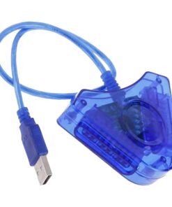 Adaptateur PS2 USB double pour deux manettes sur PC, vue de trois quarts