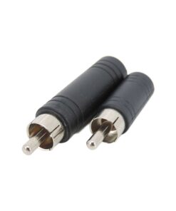 Adaptateur RCA mâle jack femelle, prise 6,35 mm ou 3,5 mm stéréo, vue de face