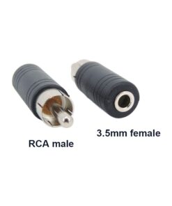 Adaptateur RCA mâle jack femelle, prise 6,35 mm ou 3,5 mm stéréo, vue arriere