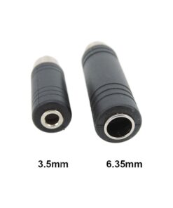 Adaptateur RCA mâle jack femelle, prise 6,35 mm ou 3,5 mm stéréo, vue de profil