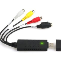 Adaptateur RCA USB de capture vidéo, kit complet avec prise péritel, vue de trois quarts