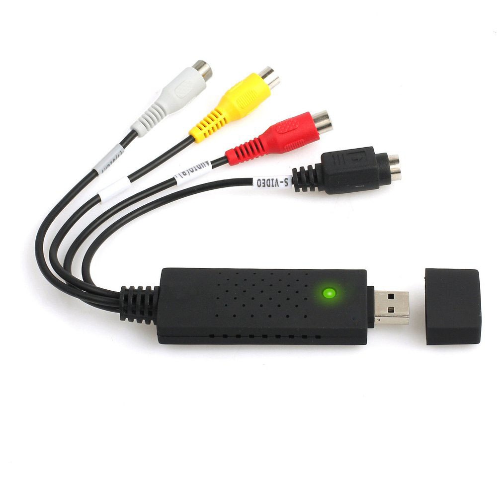 Adaptateur RCA USB de capture vidéo, kit complet avec prise péritel Adaptateur RCA USB de capture vidéo, kit complet avec prise péritel, vue de trois quarts