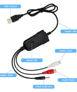 Adaptateur RCA USB pour numériser cassettes et minidisques, vue de face