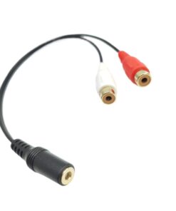 Adaptateur RCA vers jack, deux RCA femelles et prise 3,5 mm femelle, vue principale
