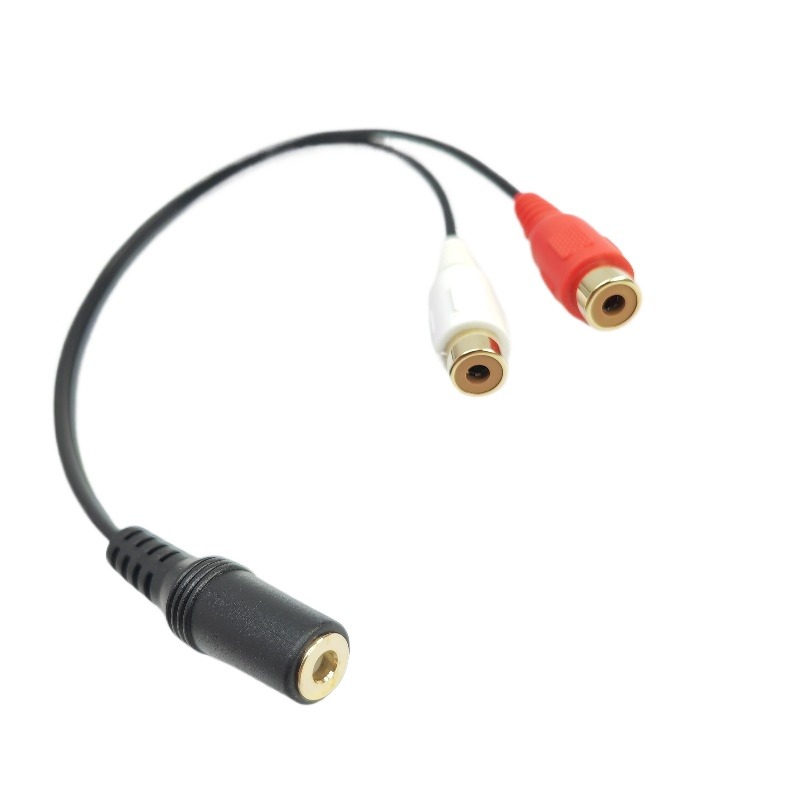Adaptateur RCA vers jack, deux RCA femelles et prise 3,5 mm femelle Adaptateur RCA vers jack, deux RCA femelles et prise 3,5 mm femelle, vue principale