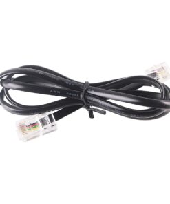 Adaptateur RJ11 RJ45 en câble plat, fiche RJ11 mâle et RJ45 mâle, 2, vue de trois quarts
