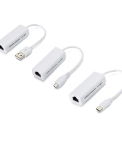 Adaptateur RJ45 USB 100 Mbit/s blanc, fiche USB, micro USB ou USB-C, vue principale