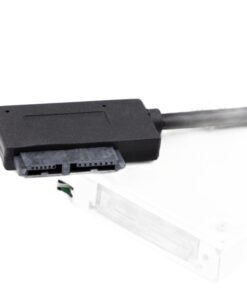 Adaptateur SATA slim 13 broches vers USB pour lecteur optique, vue de trois quarts