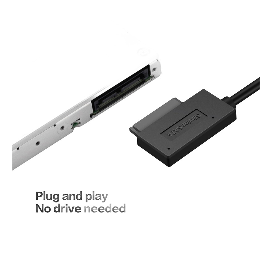 Adaptateur SATA slim 13 broches vers USB pour lecteur optique Adaptateur SATA slim 13 broches vers USB pour lecteur optique, vue de face