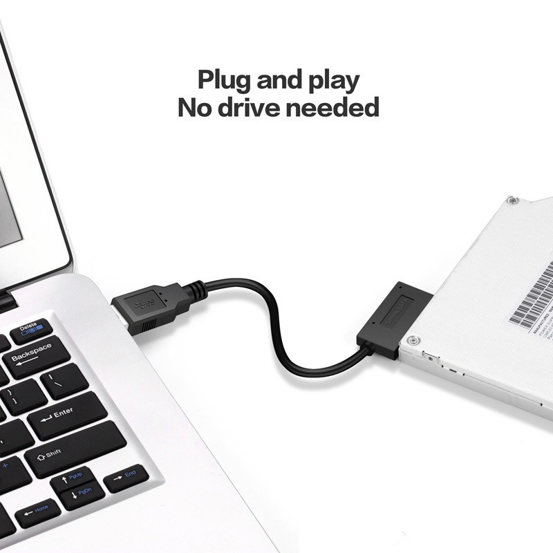 Adaptateur SATA slim 13 broches vers USB pour lecteur optique Adaptateur SATA slim 13 broches vers USB pour lecteur optique, detail