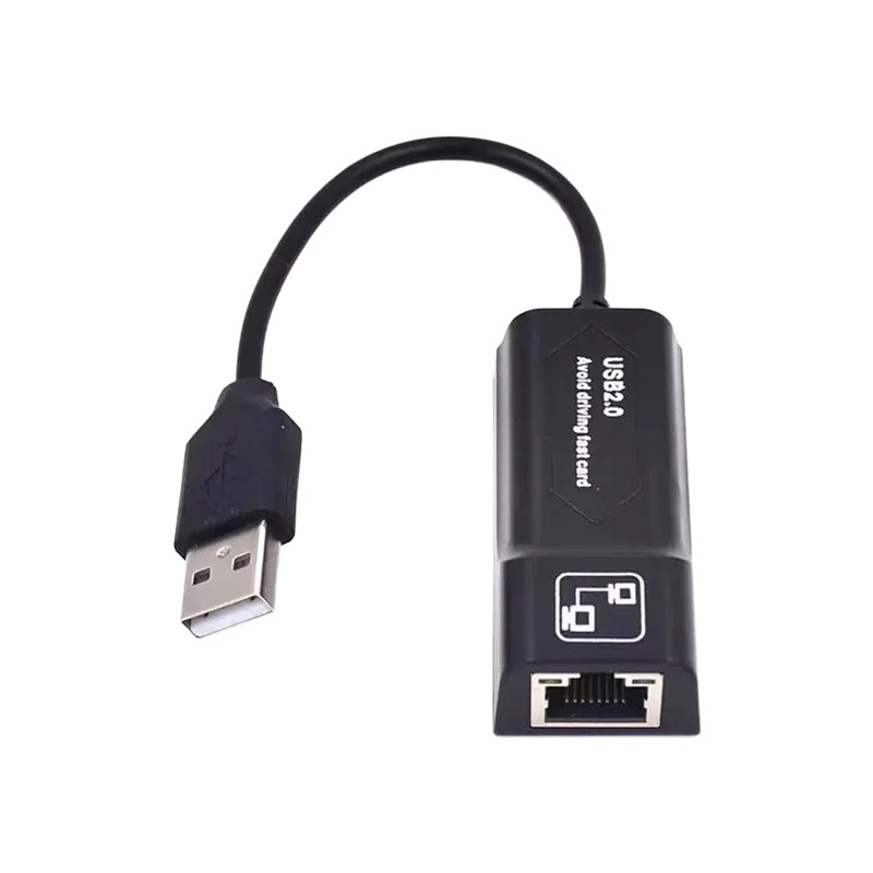 Adaptateur USB Ethernet 100 Mbit/s en USB 2.0, boîtier noir compact Adaptateur USB Ethernet 100 Mbit/s en USB 2.0, boîtier noir compact, vue de face