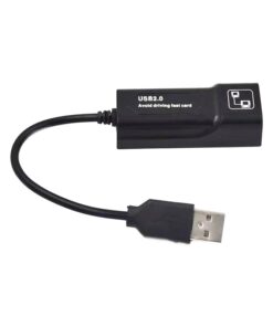 Adaptateur USB Ethernet 100 Mbit/s en USB 2.0, boîtier noir compact, detail