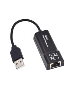 Adaptateur USB Ethernet 100 Mbit/s en USB 2.0, boîtier noir compact, vue arriere