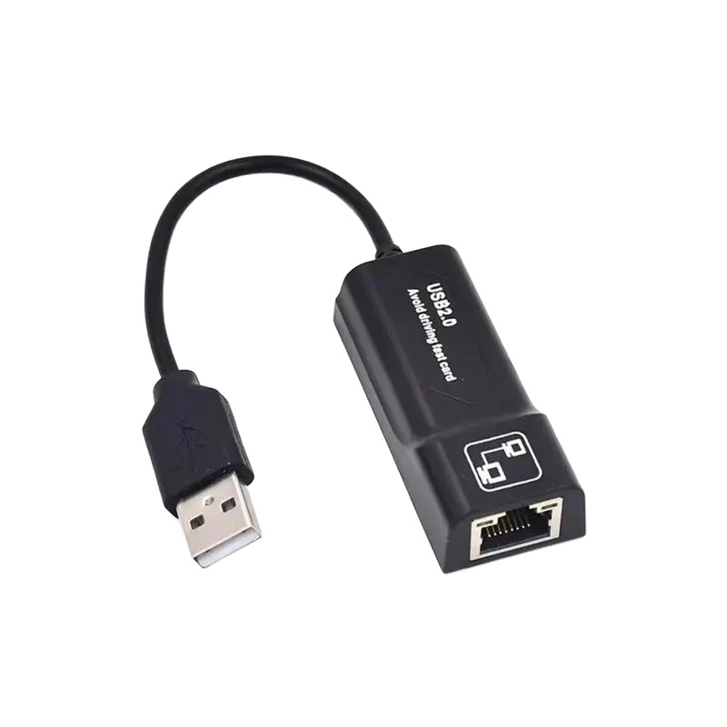 Adaptateur USB Ethernet 100 Mbit/s en USB 2.0, boîtier noir compact Adaptateur USB Ethernet 100 Mbit/s en USB 2.0, boîtier noir compact, vue arriere