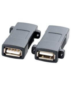 Adaptateur USB femelle femelle à visser, raccord USB 2.0 ou USB 3.0, vue de trois quarts
