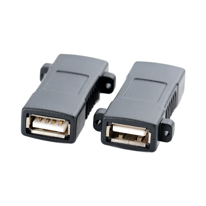 Adaptateur USB femelle femelle à visser, raccord USB 2.0 ou USB 3.0 Adaptateur USB femelle femelle à visser, raccord USB 2.0 ou USB 3.0, vue de trois quarts
