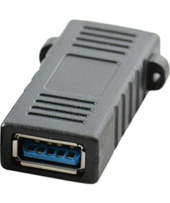 Adaptateur USB femelle femelle à visser, raccord USB 2.0 ou USB 3.0, vue de profil