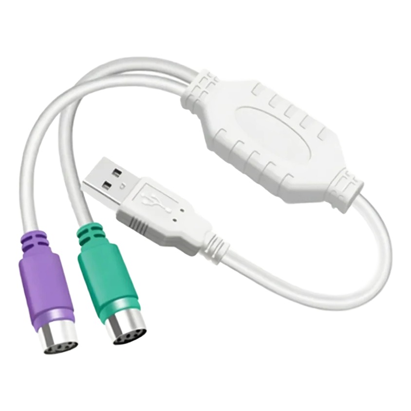Adaptateur USB PS2, câble USB vers deux prises PS/2 clavier et souris Adaptateur USB PS2, câble USB vers deux prises PS/2 clavier et souris, vue principale