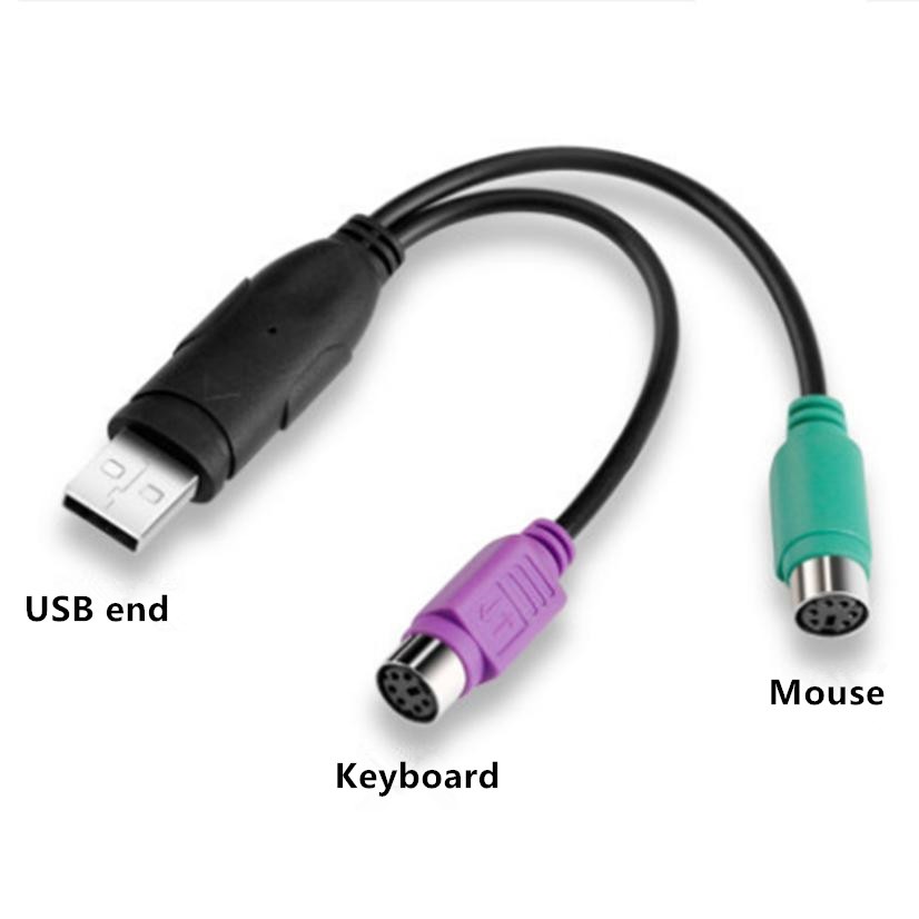 Adaptateur USB PS2, câble USB vers deux prises PS/2 clavier et souris Adaptateur USB PS2, câble USB vers deux prises PS/2 clavier et souris, vue arriere