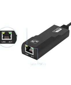 Adaptateur USB RJ45 gigabit en USB 3.0, version 1000 ou 100 Mbit/s, vue de trois quarts