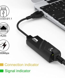 Adaptateur USB RJ45 gigabit en USB 3.0, version 1000 ou 100 Mbit/s, detail
