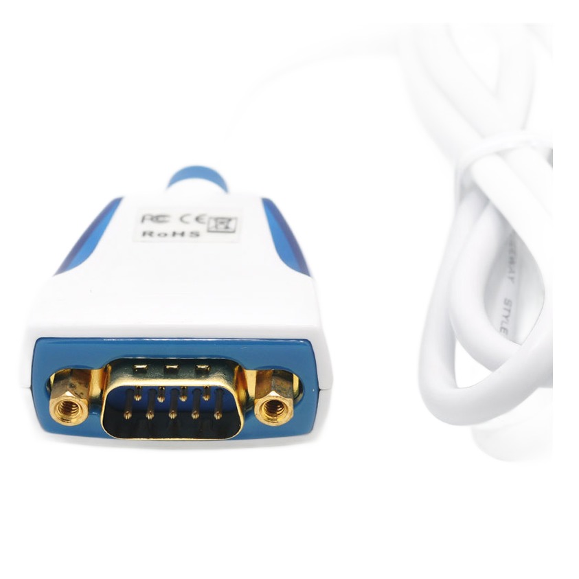 Adaptateur USB RS232, câble série DB9 mâle de 1 m en USB 2.0 Adaptateur USB RS232, câble série DB9 mâle de 1 m en USB 2.0, vue de face