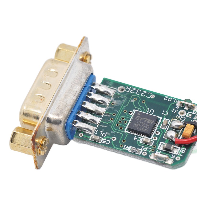 Adaptateur USB RS232, câble série DB9 mâle de 1 m en USB 2.0 Adaptateur USB RS232, câble série DB9 mâle de 1 m en USB 2.0, vue arriere