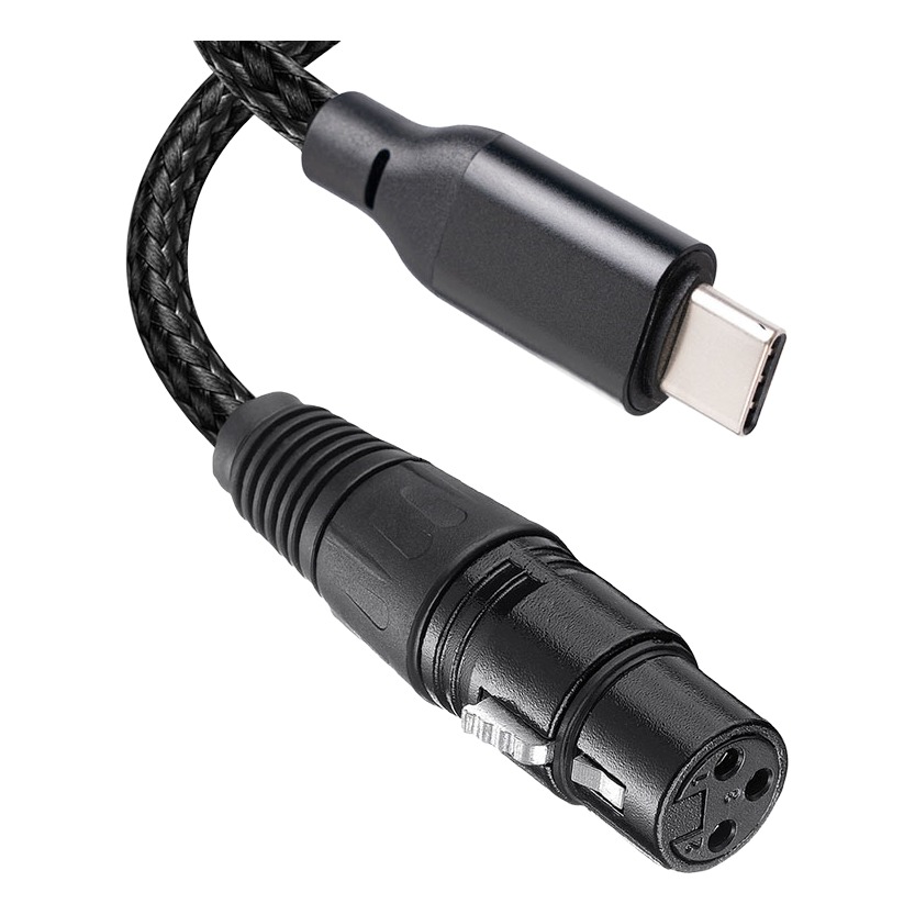 Adaptateur USB vers XLR femelle à fiche USB-C, câble tressé de 2 ou 3 m Adaptateur USB vers XLR femelle à fiche USB-C, câble tressé de 2 ou 3 m, vue principale