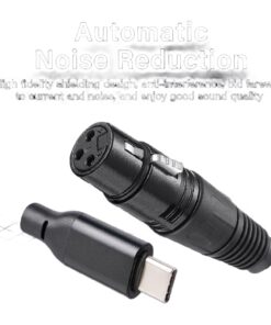 Adaptateur USB vers XLR femelle à fiche USB-C, câble tressé de 2 ou 3 m, vue arriere