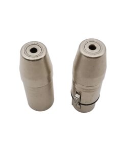 Adaptateur XLR jack 3.5 mm stéréo, fiche XLR mâle ou femelle, vue de trois quarts