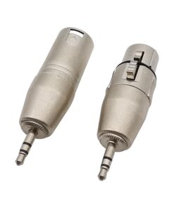 Adaptateur XLR jack 3.5 mm stéréo, fiche XLR mâle ou femelle, vue de face