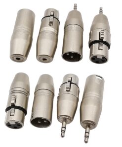 Adaptateur XLR jack 3.5 mm stéréo, fiche XLR mâle ou femelle, vue de profil