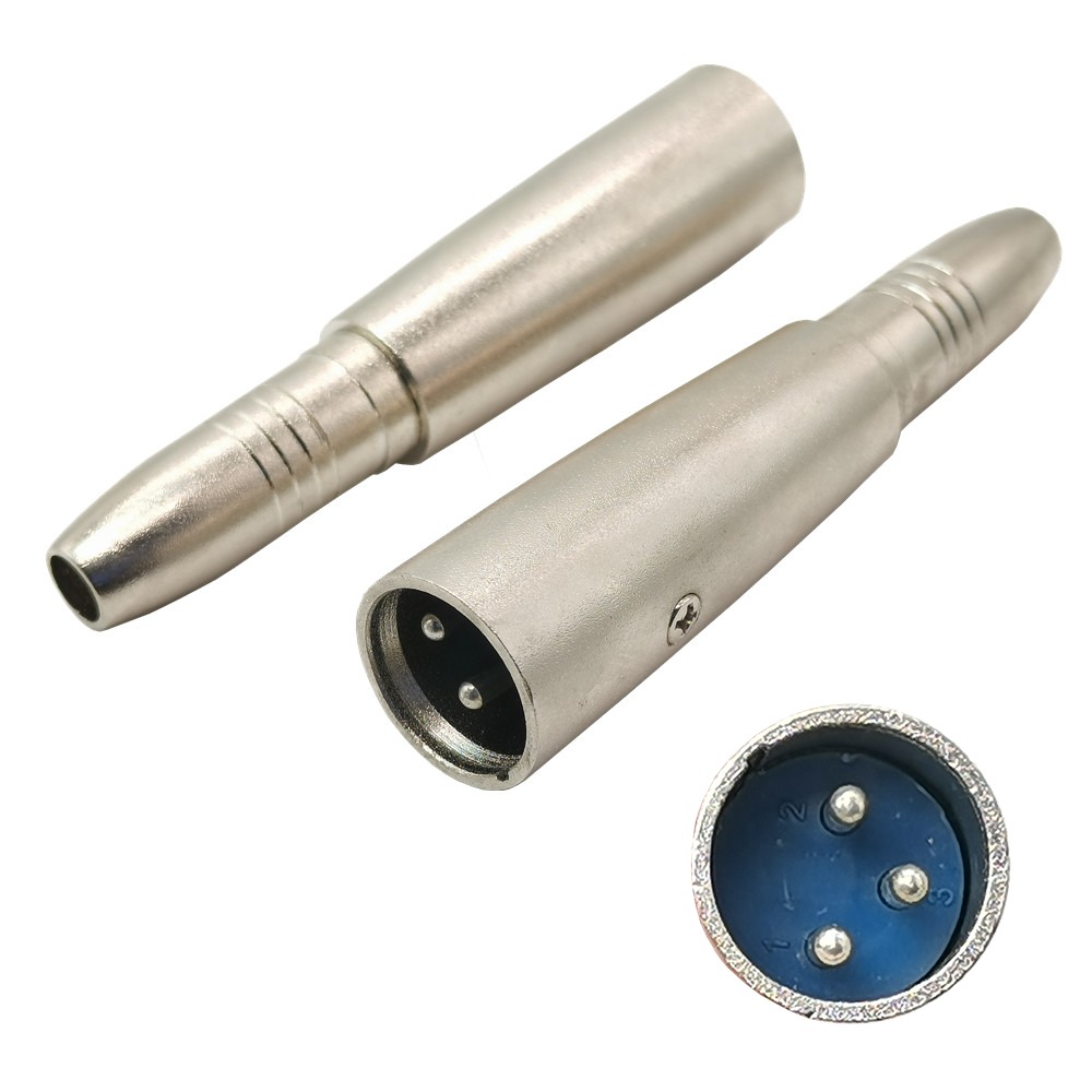 Adaptateur XLR jack 6,35 mm en métal, huit combinaisons mâle et femelle Adaptateur XLR jack 6,35 mm en métal, huit combinaisons mâle et femelle, vue de face