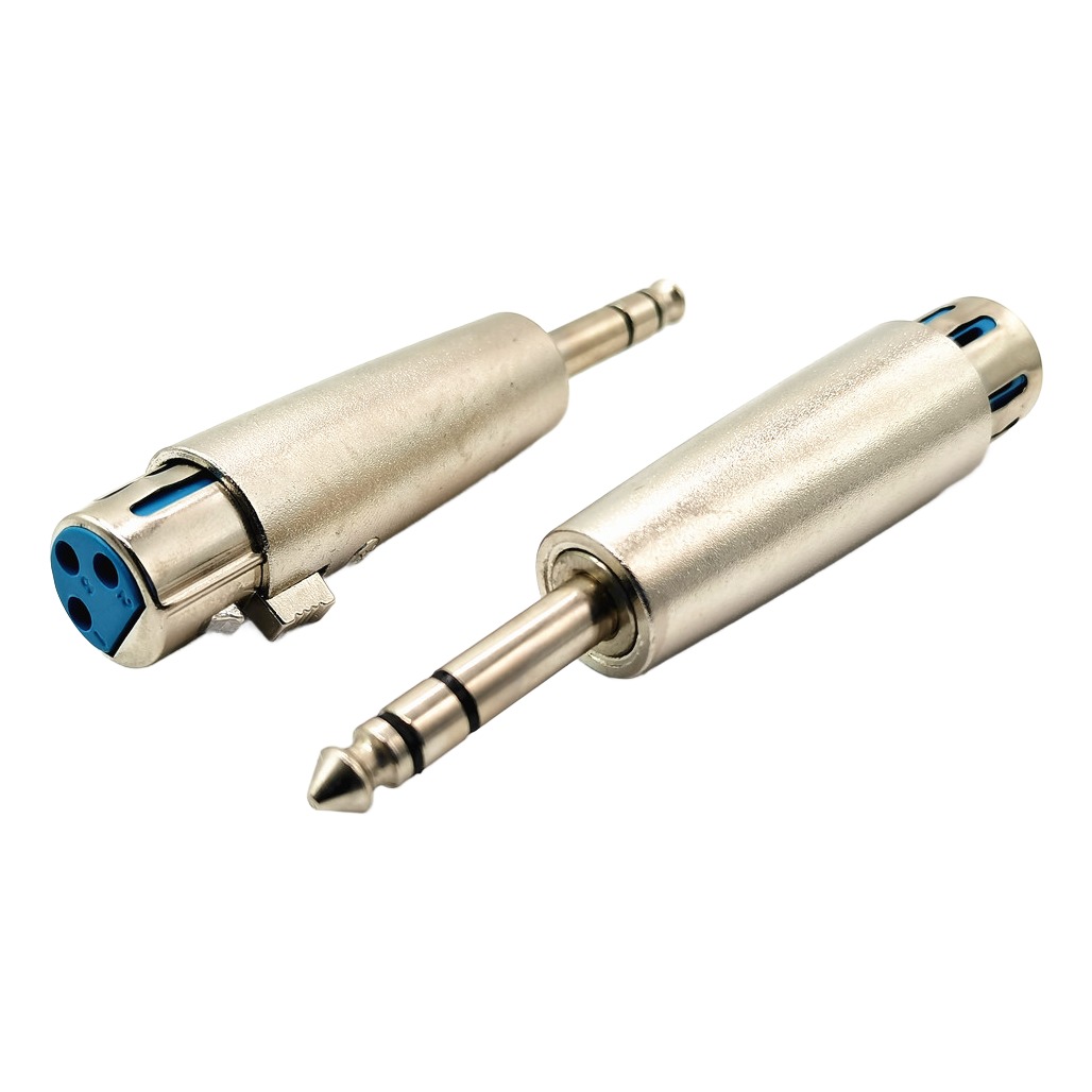 Adaptateur XLR jack 6,35 mm en métal, huit combinaisons mâle et femelle Adaptateur XLR jack 6,35 mm en métal, huit combinaisons mâle et femelle, vue arriere