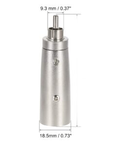 Adaptateur XLR RCA en métal, XLR mâle ou femelle vers fiche RCA mâle, vue de face
