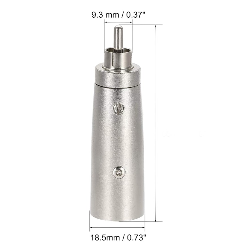 Adaptateur XLR RCA en métal, XLR mâle ou femelle vers fiche RCA mâle Adaptateur XLR RCA en métal, XLR mâle ou femelle vers fiche RCA mâle, vue de face