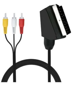 Câble adaptateur péritel RCA de 1,4 m, trois fiches vers péritel, vue principale