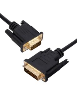 Câble DVI VGA de 2 m, fiche DVI-I 24+5 mâle vers VGA mâle, vue de trois quarts