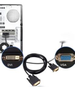 Câble DVI VGA de 2 m, fiche DVI-I 24+5 mâle vers VGA mâle, vue de face