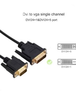 Câble DVI VGA de 2 m, fiche DVI-I 24+5 mâle vers VGA mâle, detail