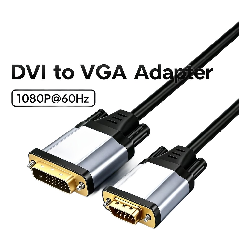 Câble DVI VGA pour sortie DVI-D 24+1, convertisseur en câble de 1,5 à 3 Câble DVI VGA pour sortie DVI-D 24+1, convertisseur en câble de 1,5 à 3, vue principale