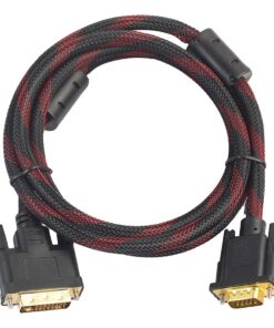 Câble DVI VGA tressé de 1,5 m, fiche DVI-I 24+5 mâle et VGA mâle, vue principale