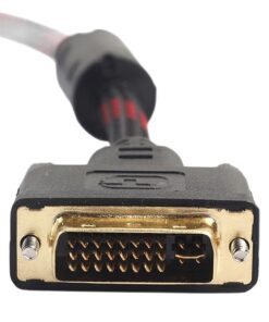 Câble DVI VGA tressé de 1,5 m, fiche DVI-I 24+5 mâle et VGA mâle, vue arriere