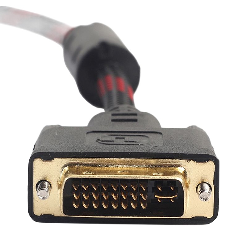 Câble DVI VGA tressé de 1,5 m, fiche DVI-I 24+5 mâle et VGA mâle Câble DVI VGA tressé de 1,5 m, fiche DVI-I 24+5 mâle et VGA mâle, vue arriere