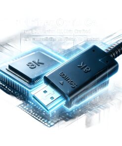 Câble HDMI optique de 20 m en fibre, HDMI 2.1 en 8K à 60 Hz, vue de trois quarts