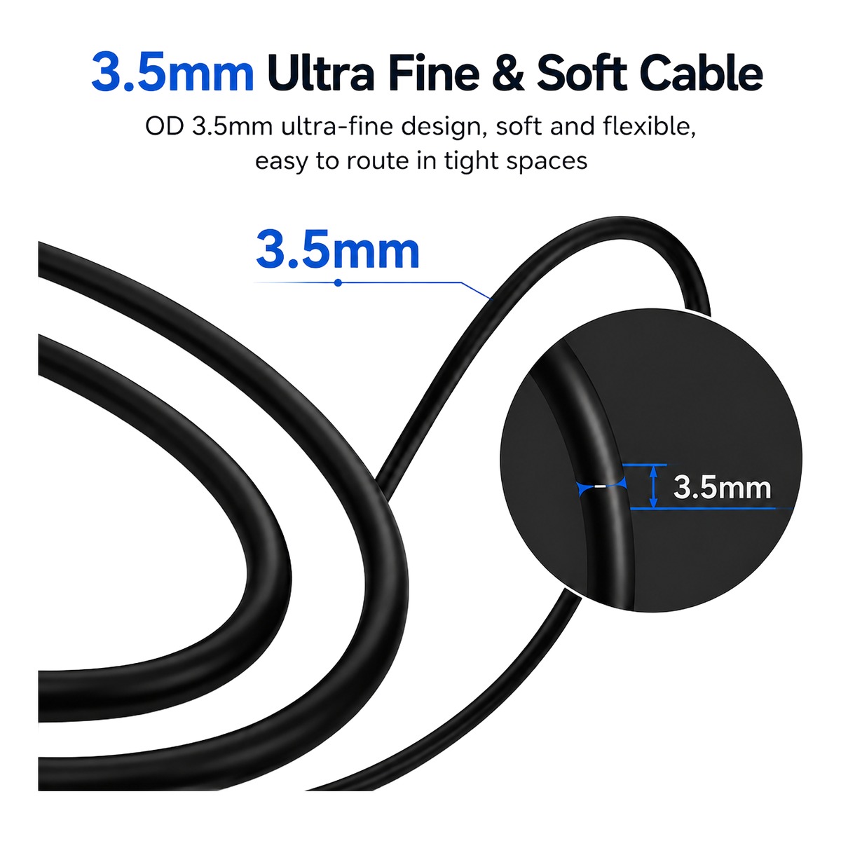 Câble HDMI optique de 20 m en fibre, HDMI 2.1 en 8K à 60 Hz Câble HDMI optique de 20 m en fibre, HDMI 2.1 en 8K à 60 Hz, vue de face