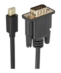 Câble Mini DisplayPort VGA de 1,8 m, deux fiches mâles, vue de trois quarts