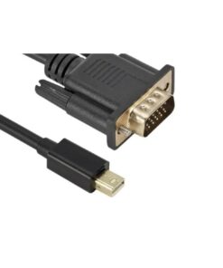 Câble Mini DisplayPort VGA de 1,8 m, deux fiches mâles, vue de face